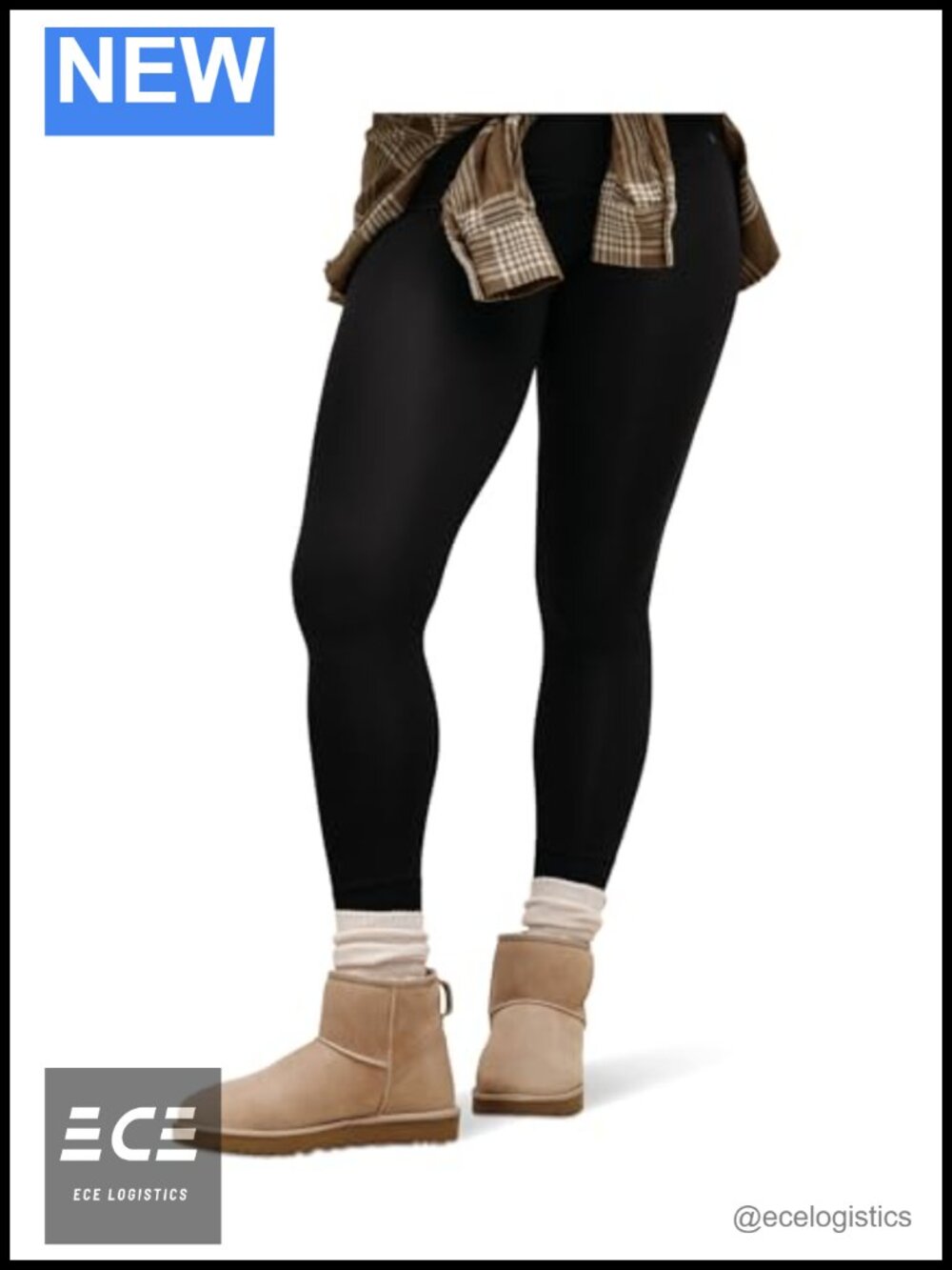 High Rise Lounge Legging with Ankle Cuffs and Satin Elastic Waistband